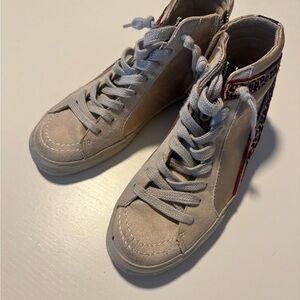 ShuShop Cream and Leopard High-Top Sneakers